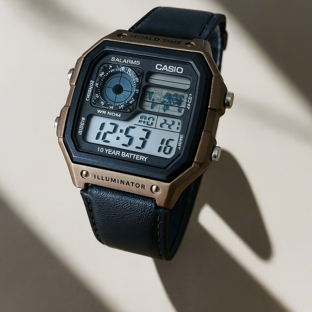 Casio World Time AE1200 illuminator