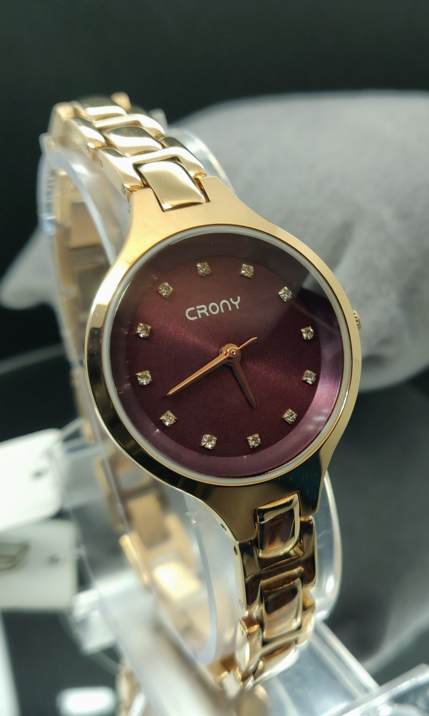 Crony Premium Golden Metal Chain Analog Wrist Watch for Women