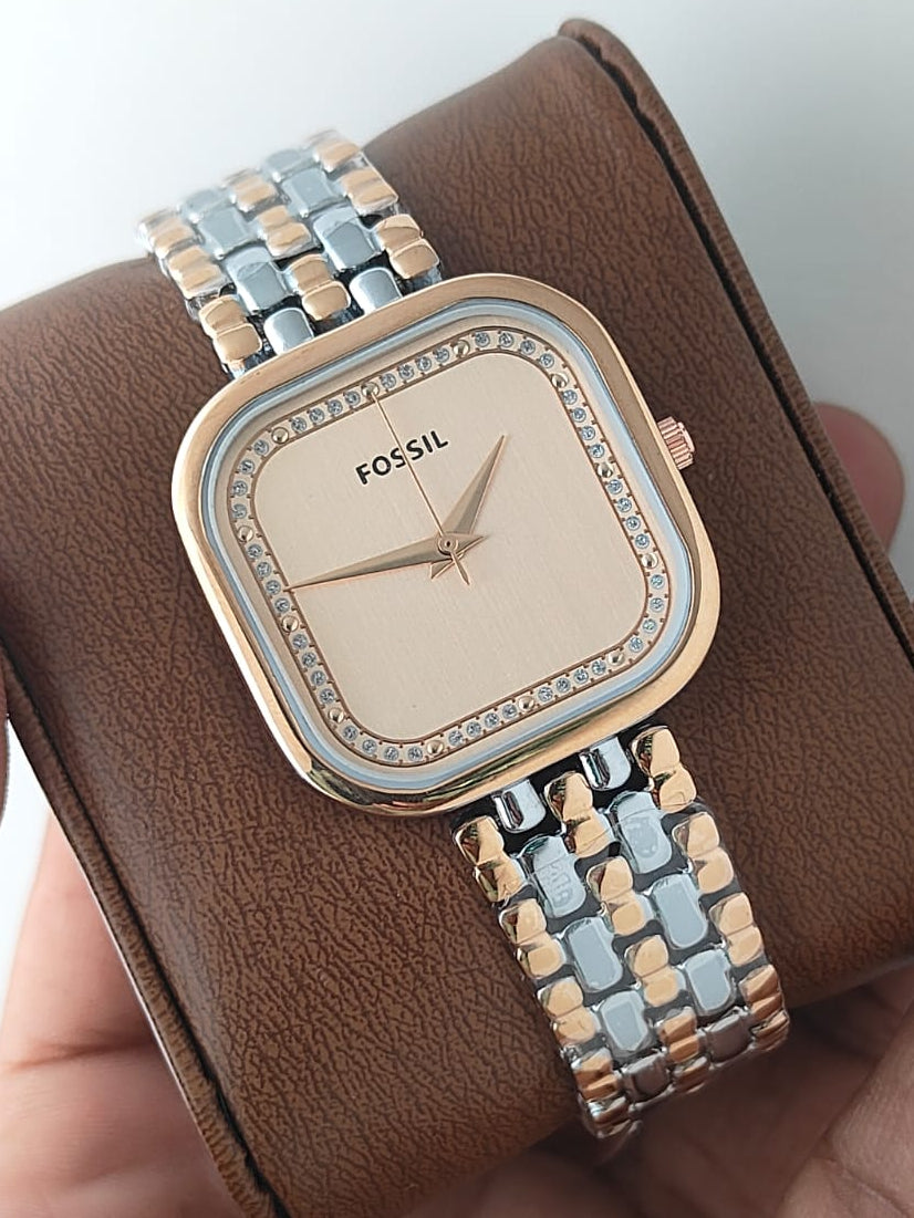 Fossil Women’s Rose Gold & Silver Two-Tone Analog Watch